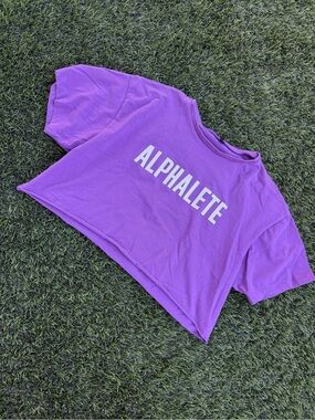 Alphalete Purple Logo Crop Tee